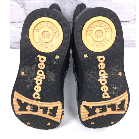 Pediped Naomi Patent Leather Side Zip Black Mid-calf Quilted Kids Boot Size 26 - Picture 9 of 12